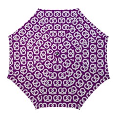 Purple Pretzel Illustrations Pattern Golf Umbrellas by GardenOfOphir