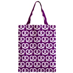 Purple Pretzel Illustrations Pattern Zipper Classic Tote Bags by GardenOfOphir