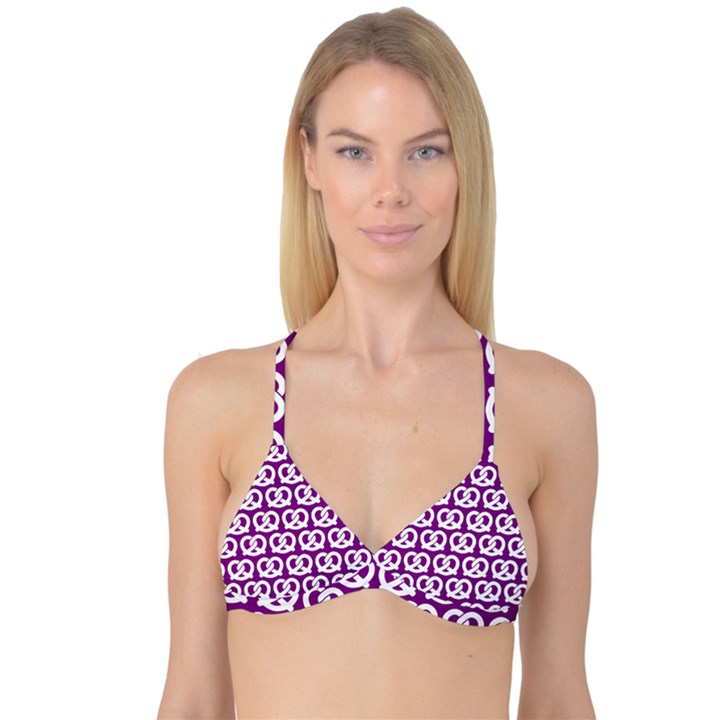 Purple Pretzel Illustrations Pattern Reversible Tri Bikini Tops