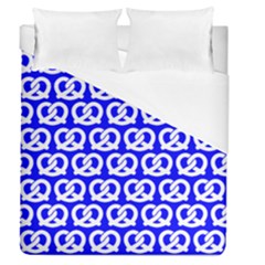 Blue Pretzel Illustrations Pattern Duvet Cover Single Side (full/queen Size) by GardenOfOphir