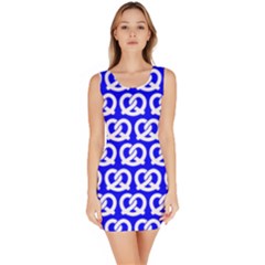 Blue Pretzel Illustrations Pattern Bodycon Dresses by GardenOfOphir