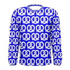 Blue Pretzel Illustrations Pattern Men s Long Sleeve T-shirts by GardenOfOphir