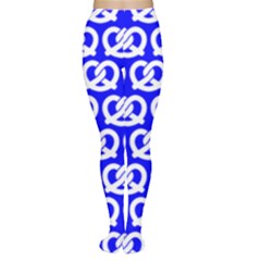 Blue Pretzel Illustrations Pattern Women s Tights by GardenOfOphir