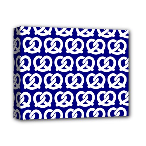 Navy Pretzel Illustrations Pattern Deluxe Canvas 14  X 11  by GardenOfOphir