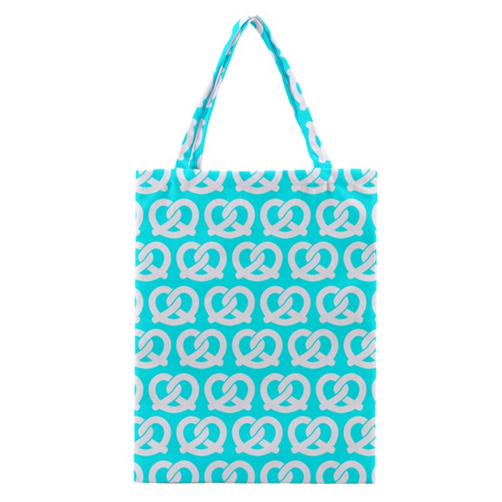 Aqua Pretzel Illustrations Pattern Classic Tote Bags