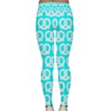 Aqua Pretzel Illustrations Pattern Yoga Leggings View2