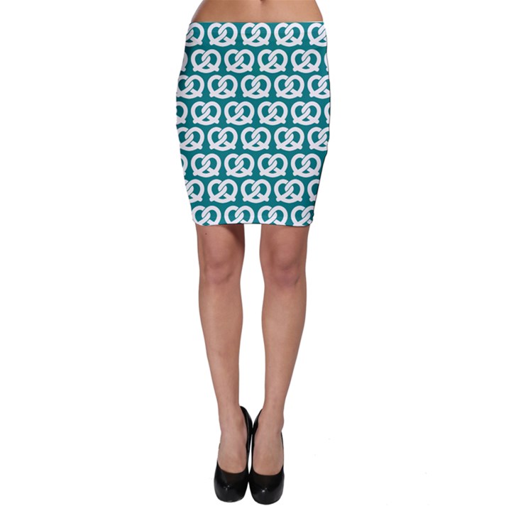 Teal Pretzel Illustrations Pattern Bodycon Skirts