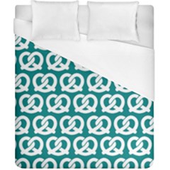 Teal Pretzel Illustrations Pattern Duvet Cover Single Side (double Size) by GardenOfOphir