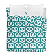 Teal Pretzel Illustrations Pattern Duvet Cover (twin Size) by GardenOfOphir