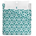 Teal Pretzel Illustrations Pattern Duvet Cover (Full/Queen Size) View1