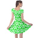 Neon Green Pretzel Illustrations Pattern Cap Sleeve Dresses View2