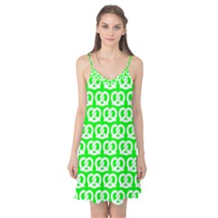 Neon Green Pretzel Illustrations Pattern Camis Nightgown by GardenOfOphir