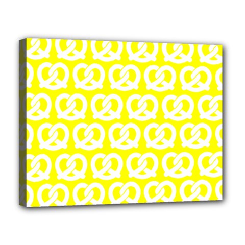 Yellow Pretzel Illustrations Pattern Canvas 14  X 11  by GardenOfOphir