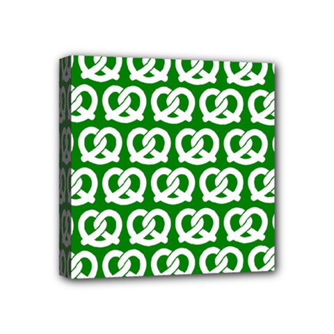 Green Pretzel Illustrations Pattern Mini Canvas 4  X 4  by GardenOfOphir