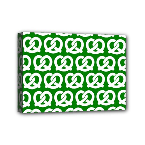 Green Pretzel Illustrations Pattern Mini Canvas 7  X 5  by GardenOfOphir