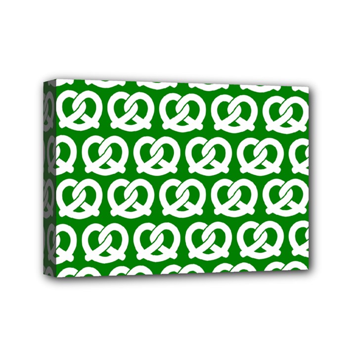 Green Pretzel Illustrations Pattern Mini Canvas 7  x 5 