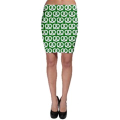 Green Pretzel Illustrations Pattern Bodycon Skirts by GardenOfOphir