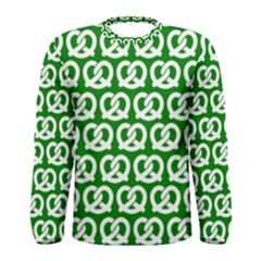 Green Pretzel Illustrations Pattern Men s Long Sleeve T-shirts by GardenOfOphir