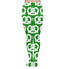 Green Pretzel Illustrations Pattern Women s Tights by GardenOfOphir