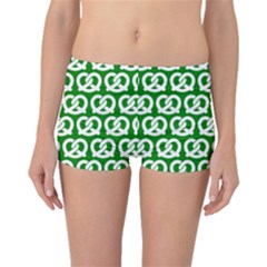 Green Pretzel Illustrations Pattern Boyleg Bikini Bottoms by GardenOfOphir