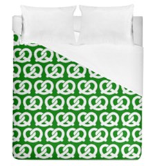 Green Pretzel Illustrations Pattern Duvet Cover Single Side (full/queen Size) by GardenOfOphir