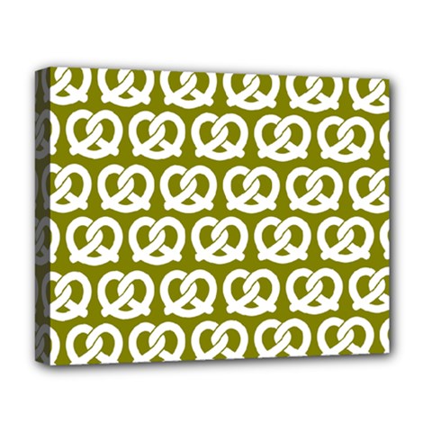 Olive Pretzel Illustrations Pattern Deluxe Canvas 20  X 16   by GardenOfOphir