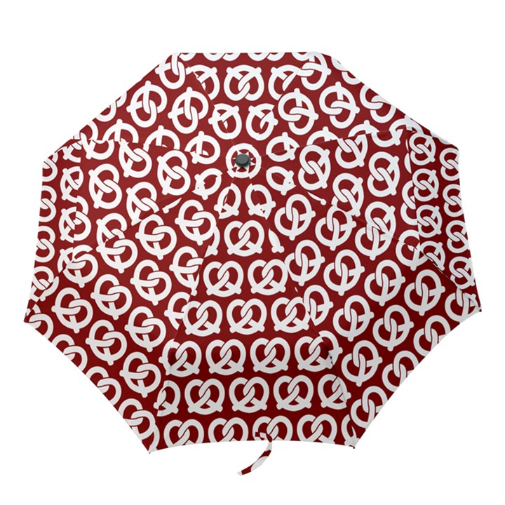 Red Pretzel Illustrations Pattern Folding Umbrellas