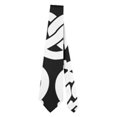 Black And White Pretzel Illustrations Pattern Neckties (two Side)  by GardenOfOphir