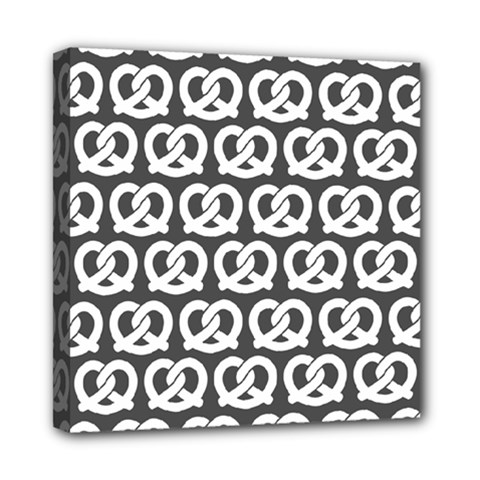 Gray Pretzel Illustrations Pattern Mini Canvas 8  X 8  by GardenOfOphir