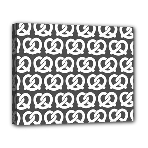 Gray Pretzel Illustrations Pattern Deluxe Canvas 20  X 16   by GardenOfOphir