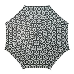 Gray Pretzel Illustrations Pattern Golf Umbrellas by GardenOfOphir