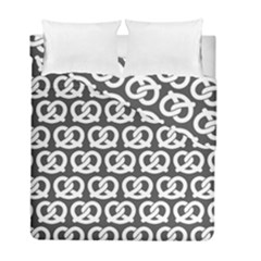 Gray Pretzel Illustrations Pattern Duvet Cover (twin Size) by GardenOfOphir