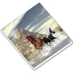 Beautiful Horses Running In A River Small Memo Pads by FantasyWorld7