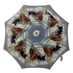 Beautiful Horses Running In A River Hook Handle Umbrellas (small) by FantasyWorld7