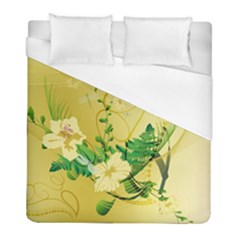 Wonderful Soft Yellow Flowers With Leaves Duvet Cover Single Side (twin Size) by FantasyWorld7