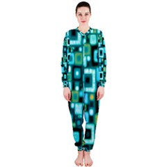 Teal Squares Onepiece Jumpsuit (ladies)  by KirstenStarFashion