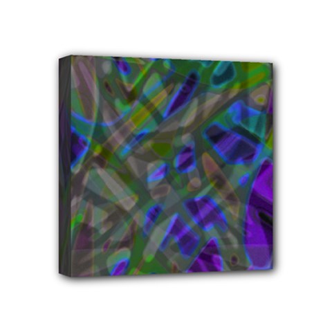 Colorful Abstract Stained Glass G301 Mini Canvas 4  X 4  by MedusArt