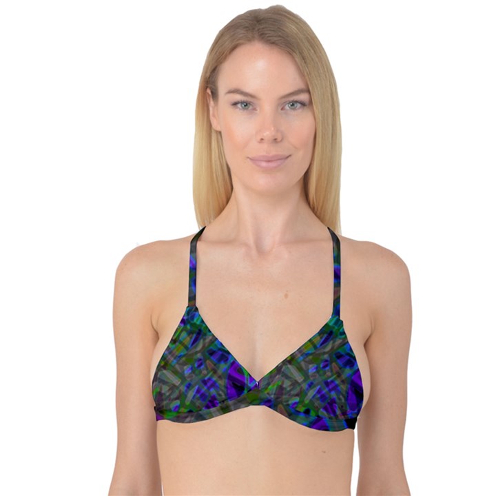 Colorful Abstract Stained Glass G301 Reversible Tri Bikini Tops