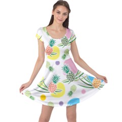 Pineapple Pattern 03 Cap Sleeve Dresses by Famous