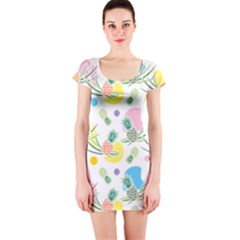 Pineapple Pattern 03 Short Sleeve Bodycon Dresses by Famous