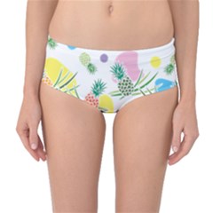 Pineapple Pattern 03 Mid-waist Bikini Bottoms