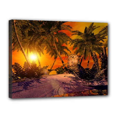 Wonderful Sunset In  A Fantasy World Canvas 16  X 12  by FantasyWorld7