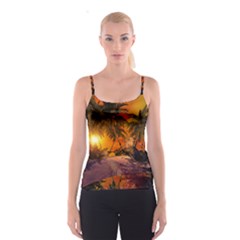 Wonderful Sunset In  A Fantasy World Spaghetti Strap Tops by FantasyWorld7