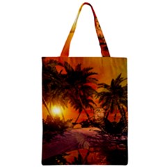 Wonderful Sunset In  A Fantasy World Zipper Classic Tote Bags by FantasyWorld7