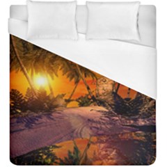 Wonderful Sunset In  A Fantasy World Duvet Cover Single Side (kingsize) by FantasyWorld7