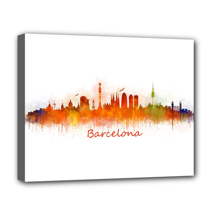 Barcelona City Art Deluxe Canvas 20  x 16  