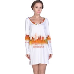 Barcelona City Art Long Sleeve Nightdresses by hqphoto