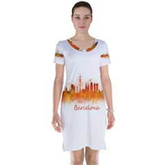 Barcelona City Art Short Sleeve Nightdresses by hqphoto