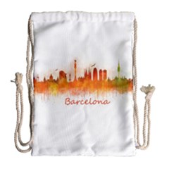 Barcelona City Art Drawstring Bag (large) by hqphoto