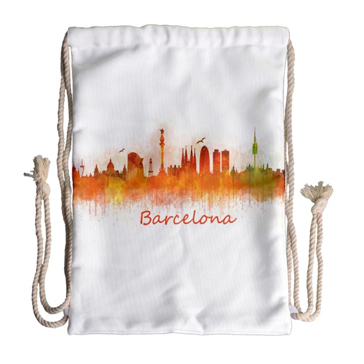 Barcelona City Art Drawstring Bag (Large)